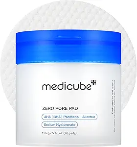 71Mcspt-6AL._AC_SY300_SX300_QL70_FMwebp_ Medicube Zero Pore Pads 2.0, Dual-Textured Facial Toner Pads for Exfoliation and Pore Care with 4.5% AHA Lactic Acid & 0.45% BHA Salicylic Acid, Ideal for All Skin Types, Korean Skin Care (70 units)